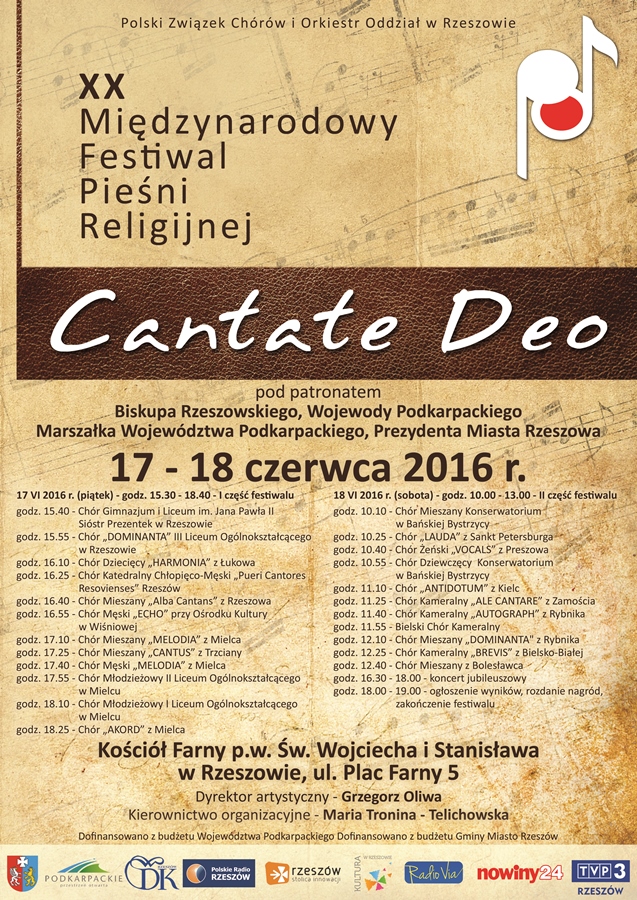 XX Międzynarodowy Festiwal Pieśni Religijnej „Cantate Deo”