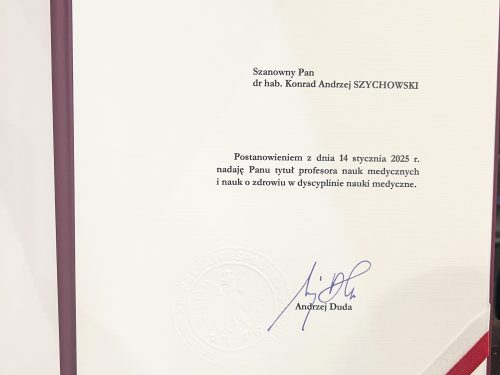 Nominacja profesorska prof. Konrada Szychowskiego