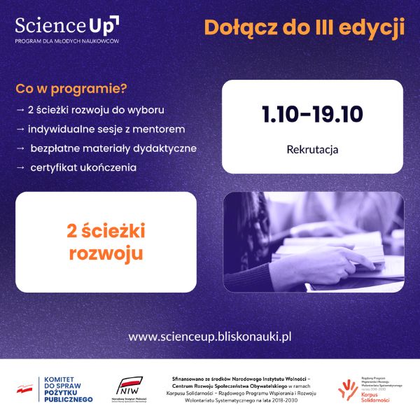 Dołącz do III edycji Science-Up i rozwijaj swoją karierę naukową