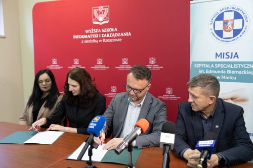 Podpisanie umowy między WSIiZ i Szpitalem Specjalistycznym w Mielcu